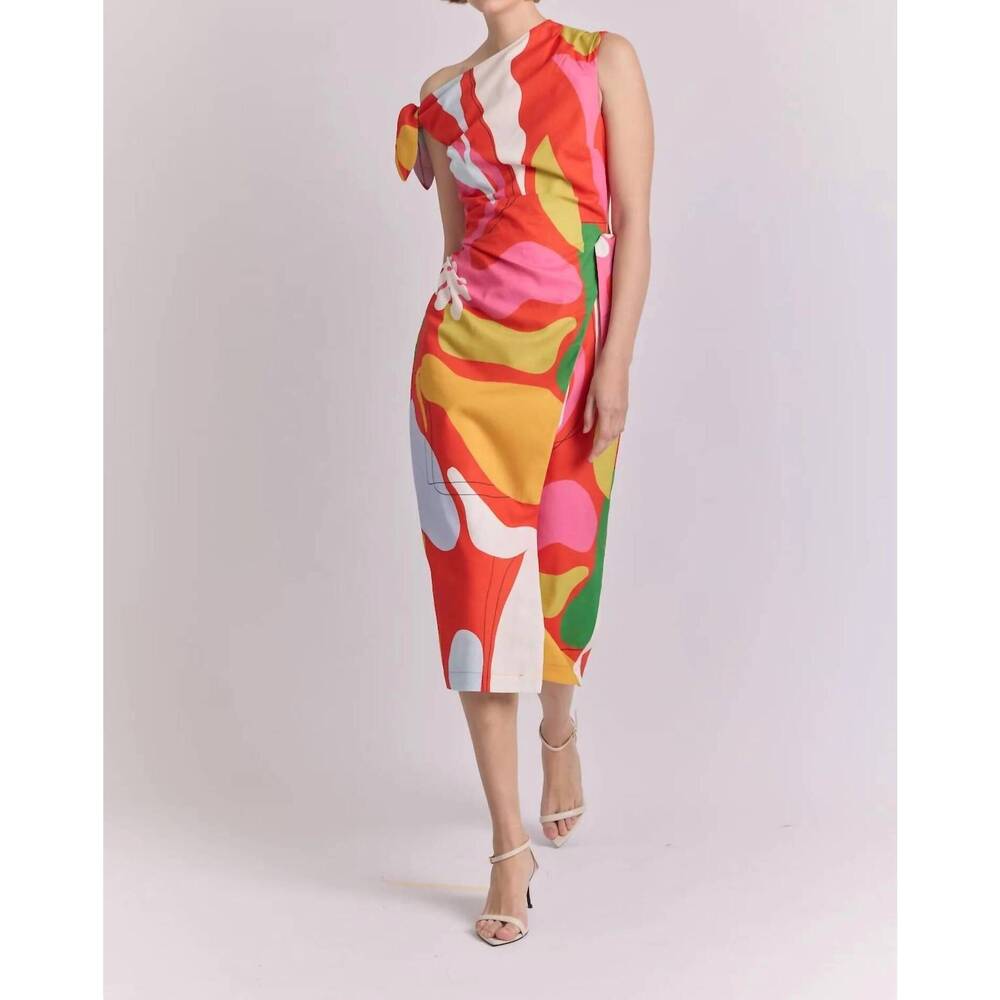 NEW DE LORETA cleo dress in hojas pink